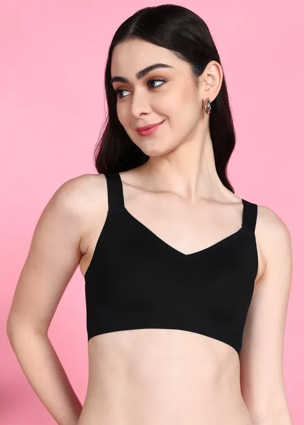 Black_Nylon,_Polyester,_Cotton_Wirefree_Regular_Full_Coverage_Sports_Bra_For_Women