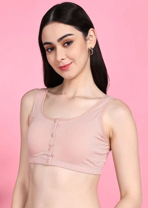 Pink_Nylon,_Polyester,_Cotton_Wirefree_Regular_Full_Coverage_Maternity/Nursing_Bra_For_Women