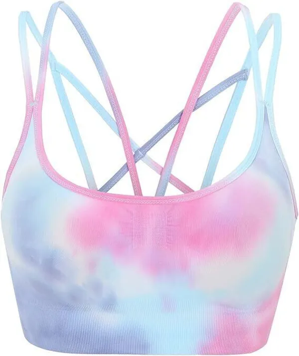 Multicolor_Nylon,_Polyester,_Cotton_Wirefree_Crossback_Full_Coverage_Sports_Bra_For_Women