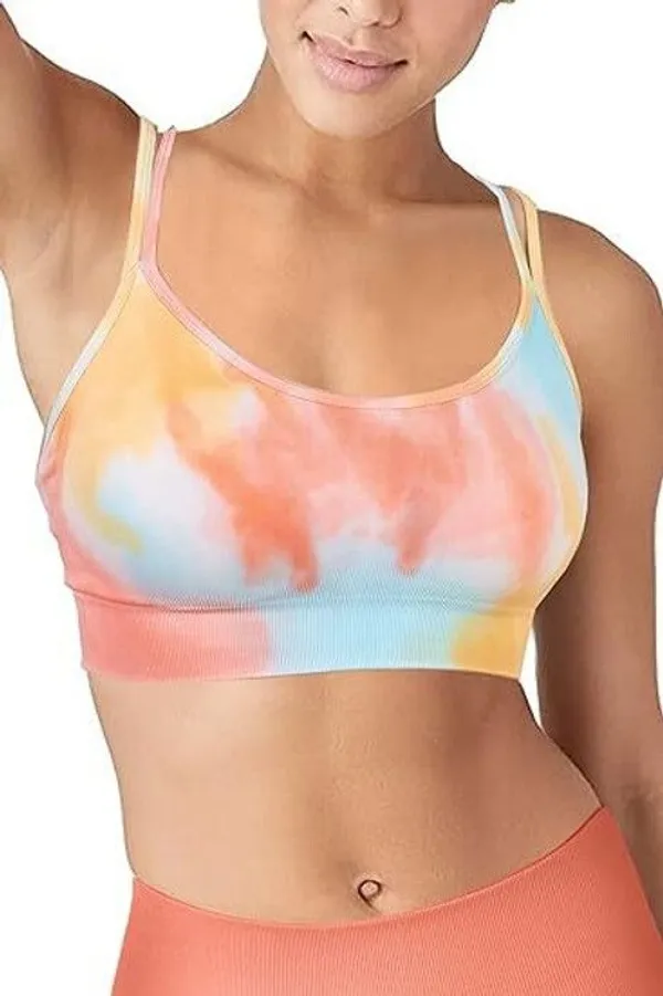 Multicolor_Nylon,_Polyester,_Cotton_Wirefree_Crossback_Full_Coverage_Sports_Bra_For_Women