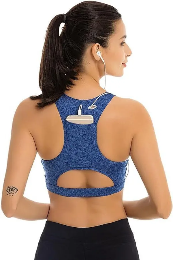 Blue_Nylon_Wirefree_Racer_Back_Medium_Coverage_Sports_Bra_For_Women