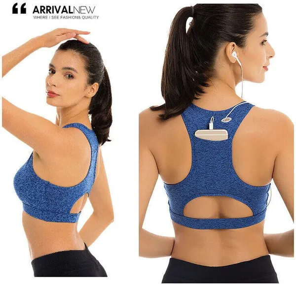 Blue_Nylon_Wirefree_Racer_Back_Medium_Coverage_Sports_Bra_For_Women