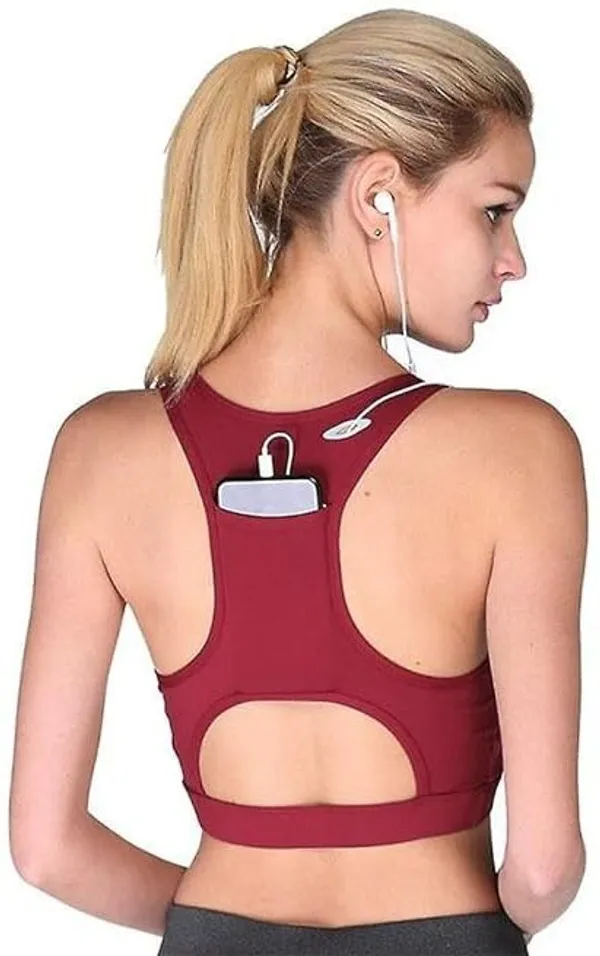 Red_Nylon_Wirefree_Racer_Back_Medium_Coverage_Sports_Bra_For_Women