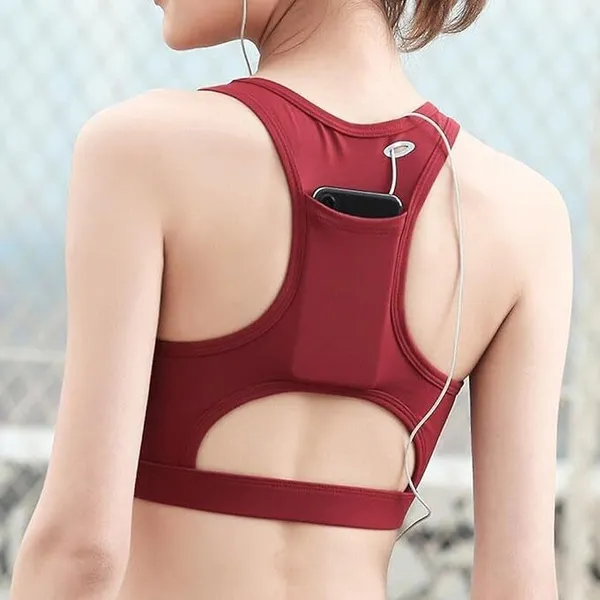 Red_Nylon_Wirefree_Racer_Back_Medium_Coverage_Sports_Bra_For_Women