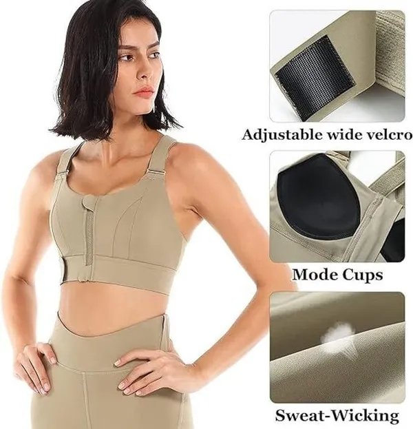 Dark_Blue_Nylon_Wirefree_Crossback_Full_Coverage_Sports_Bra_For_Women