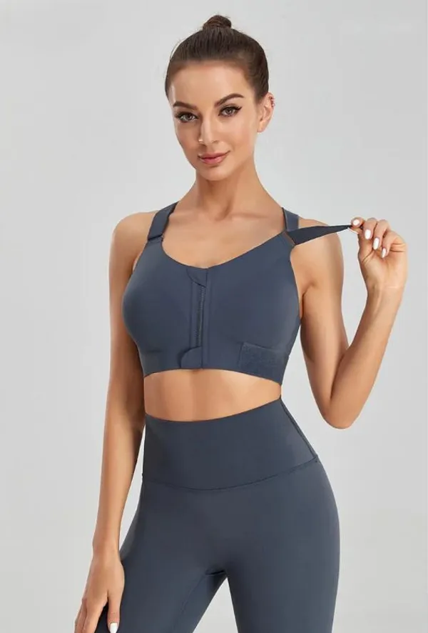 Dark_Blue_Nylon_Wirefree_Crossback_Full_Coverage_Sports_Bra_For_Women