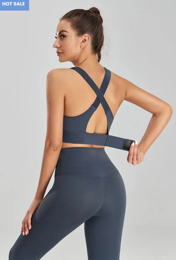 Dark_Blue_Nylon_Wirefree_Crossback_Full_Coverage_Sports_Bra_For_Women