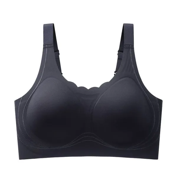 Sensual_Lady_Plus_Size_Wirefree_Bra_High_Support_Full_Coverage_4_Hooks_Seamless_Minimizer_Bra_Women_Bralette_Lightly_Padded_Bra_(Black)