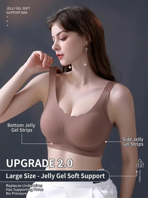 Sensual_Lady_Plus_Size_Wirefree_Bra_High_Support_Full_Coverage_4_Hooks_Seamless_Minimizer_Bra_Women_Bralette_Lightly_Padded_Bra_(Brown)