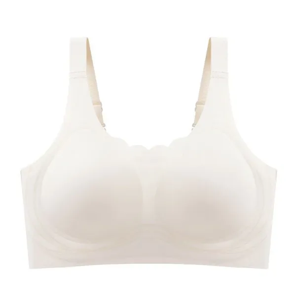 Sensual_Lady_Plus_Size_Wirefree_Bra_High_Support_Full_Coverage_4_Hooks_Seamless_Minimizer_Bra_Women_Bralette_Lightly_Padded_Bra_(White)