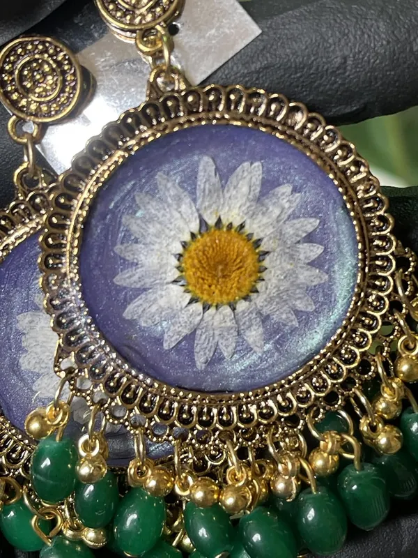 Green_Handmade_Resin_Floral_Jhumka_Earring