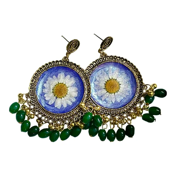 Green_Handmade_Resin_Floral_Jhumka_Earring