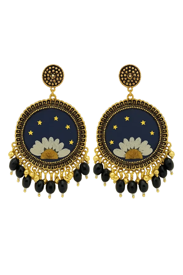 Black_Gold_Daisy_Earring_For_Women
