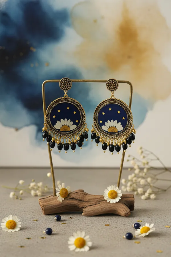 Black_Gold_Daisy_Earring_For_Women