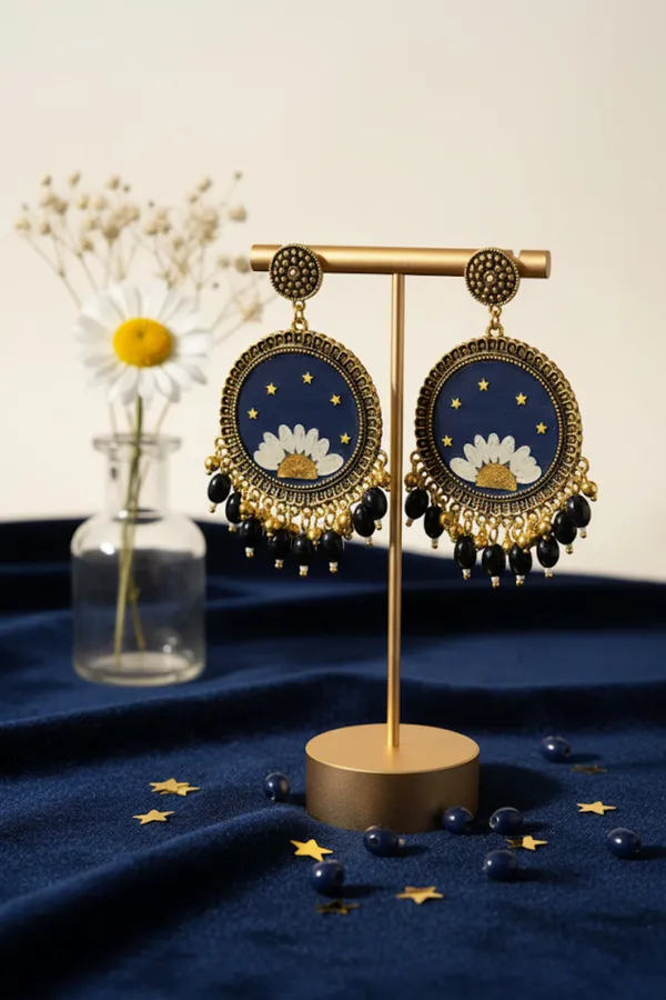 Black_Gold_Daisy_Earring_For_Women