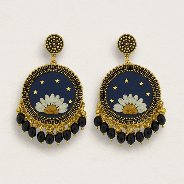 Black_Gold_Daisy_Earring_For_Women