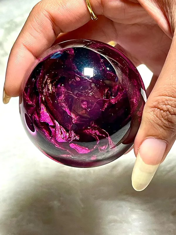 Pink_Resin_Rose_Paperweight_Sphere