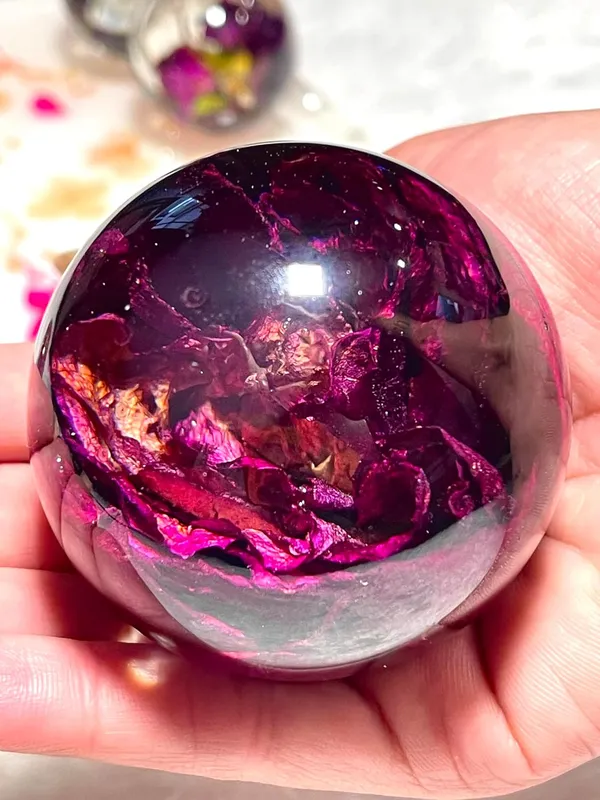 Pink_Resin_Rose_Paperweight_Sphere