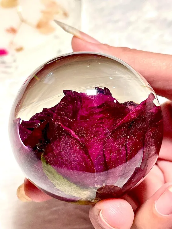 Pink_Resin_Rose_Paperweight_Sphere