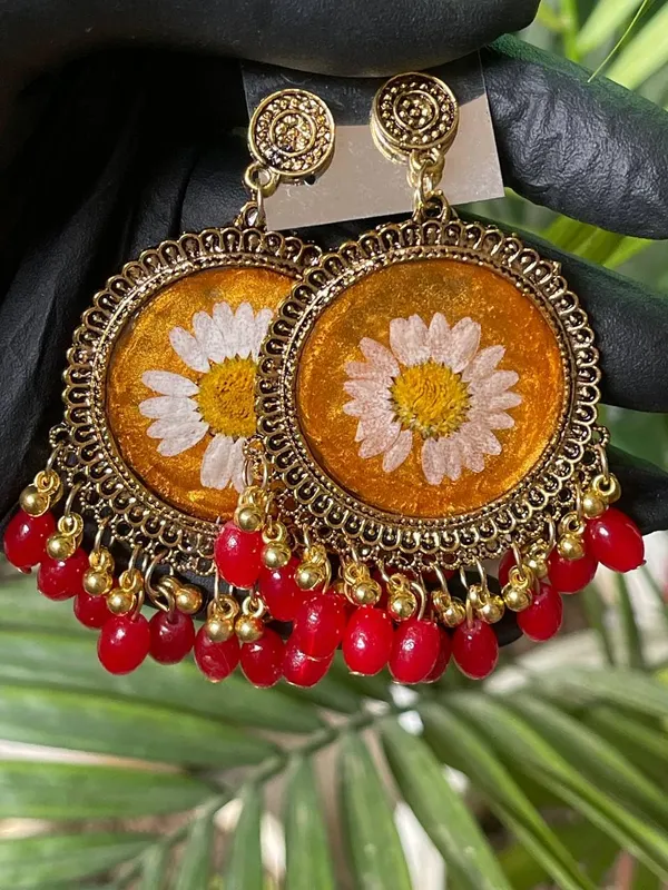 Red_Handmade_Resin_Jhumka_Earrings