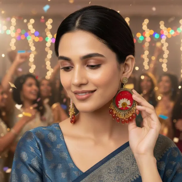Red_Gold_Daisy_Earring