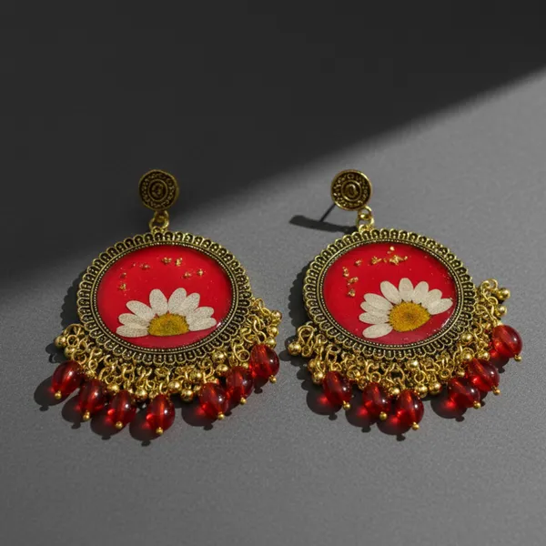Red_Gold_Daisy_Earring