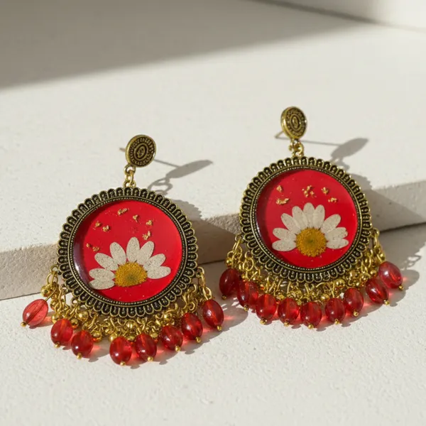 Red_Gold_Daisy_Earring