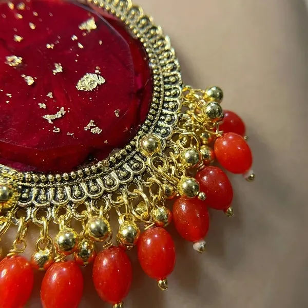 Red_Handmade_Real_Rose_Petal_Resin_Jhumka_Earrings