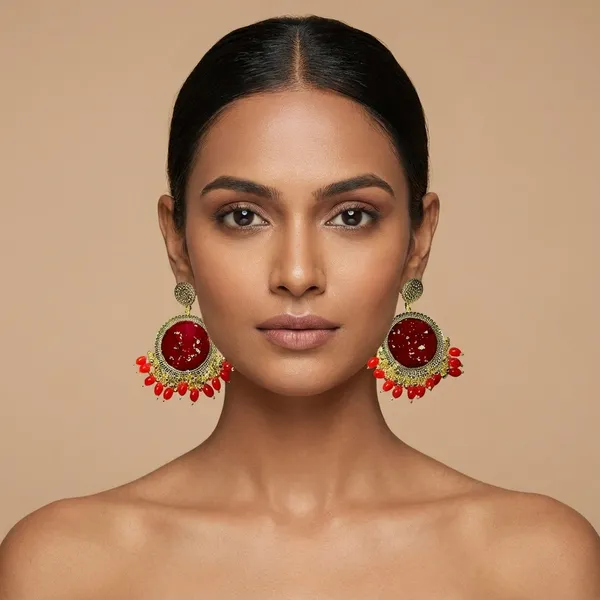 Red_Handmade_Real_Rose_Petal_Resin_Jhumka_Earrings