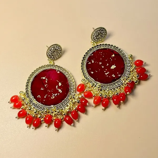 Red_Handmade_Real_Rose_Petal_Resin_Jhumka_Earrings