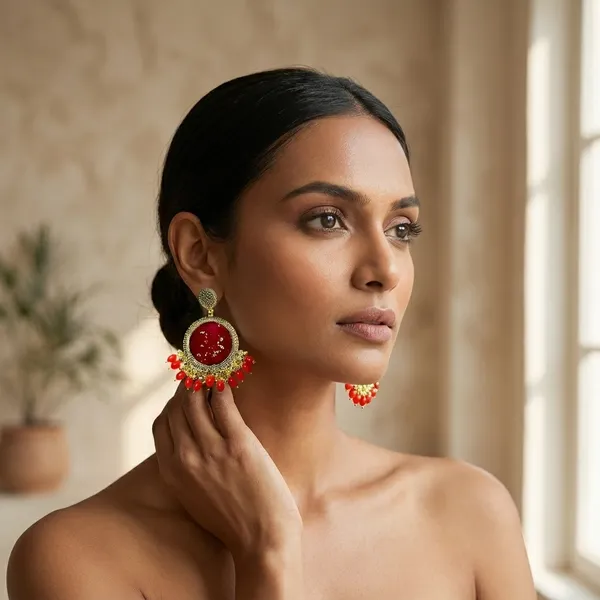 Red_Handmade_Real_Rose_Petal_Resin_Jhumka_Earrings