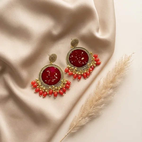 Red_Handmade_Real_Rose_Petal_Resin_Jhumka_Earrings
