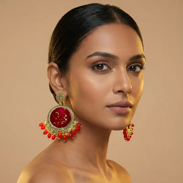 Red_Handmade_Real_Rose_Petal_Resin_Jhumka_Earrings
