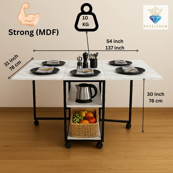 Dining_Folding_Table_(6_Seater)_Marble_White