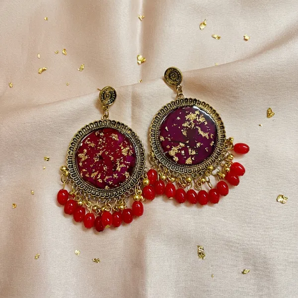 Red_Handmade_Resin_Jhumka_Drops_Earring