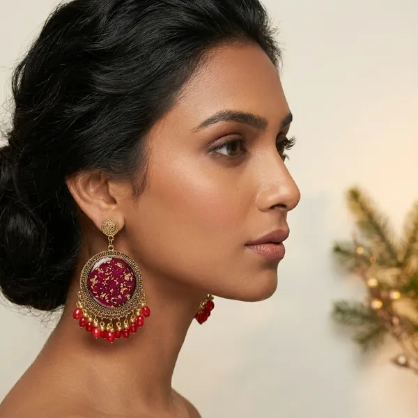 Red_Handmade_Resin_Jhumka_Drops_Earring