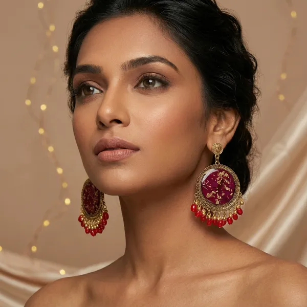 Red_Handmade_Resin_Jhumka_Drops_Earring