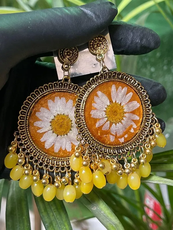 Yellow_Resin_Floral_Jhumka_Drops_Earring