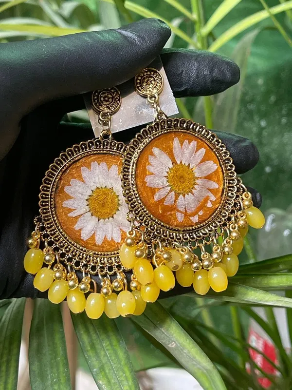 Yellow_Resin_Floral_Jhumka_Drops_Earring