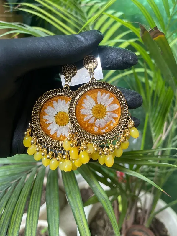 Yellow_Resin_Floral_Jhumka_Drops_Earring