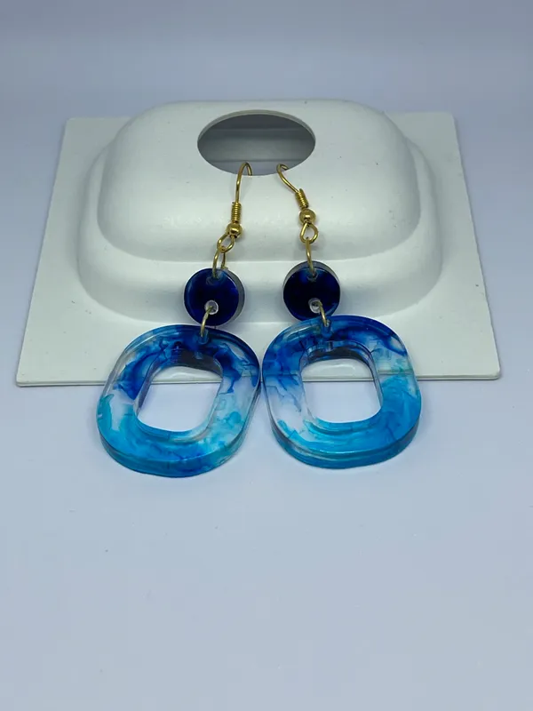 Blue_Resin_Drop_Circle_Earrings