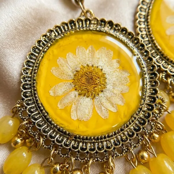 Yellow_Fashion_Jewellery_Resin_Earrings