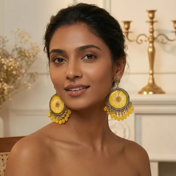 Yellow_Fashion_Jewellery_Resin_Earrings