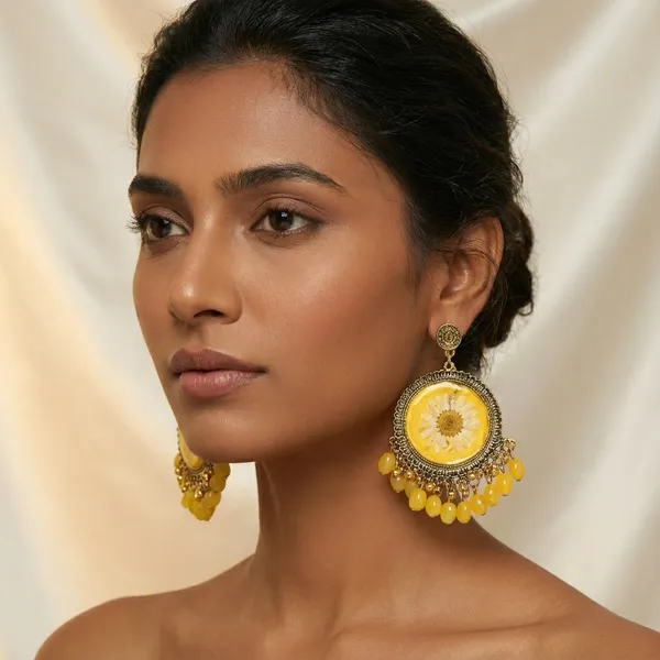 Yellow_Fashion_Jewellery_Resin_Earrings