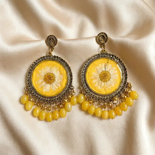Yellow_Fashion_Jewellery_Resin_Earrings