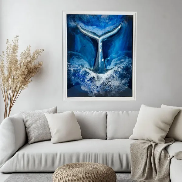 Blue_Resin_3D_Whale_Ocean_Wall_Art_For_Living_Room/Office/Bedroom