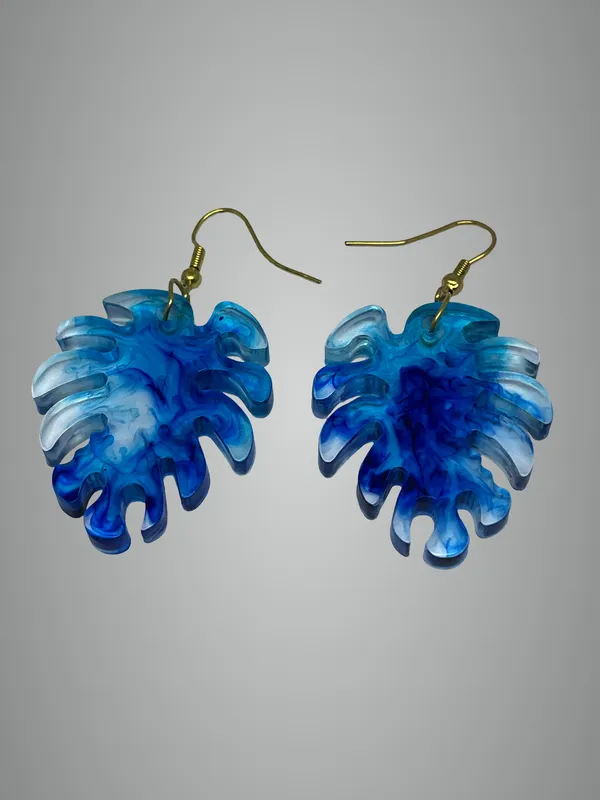 Blue_Resin_Leaf_Design_Earrings