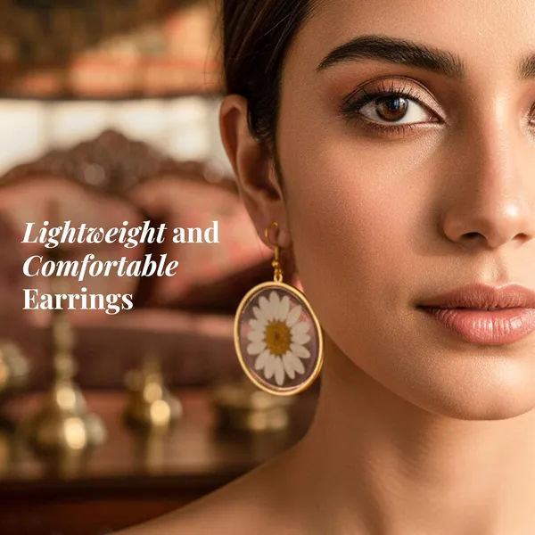 White_Handmade_Resin_Daisy_Flower_Jhumka_Earrings