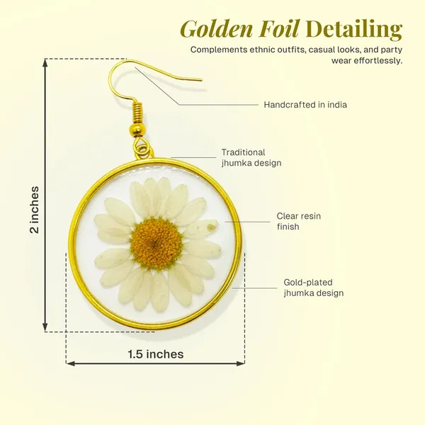 White_Handmade_Resin_Daisy_Flower_Jhumka_Earrings