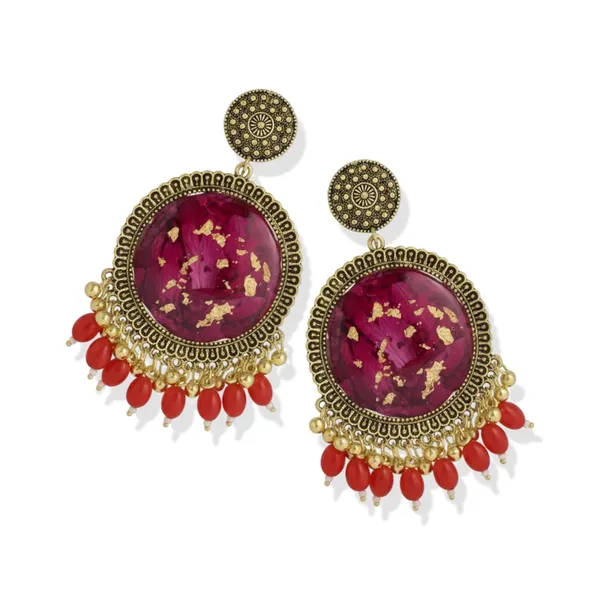 Red_Handmade_Resin_Rose_Petal_Jhumka_Earrings_For_Women_&_Girls